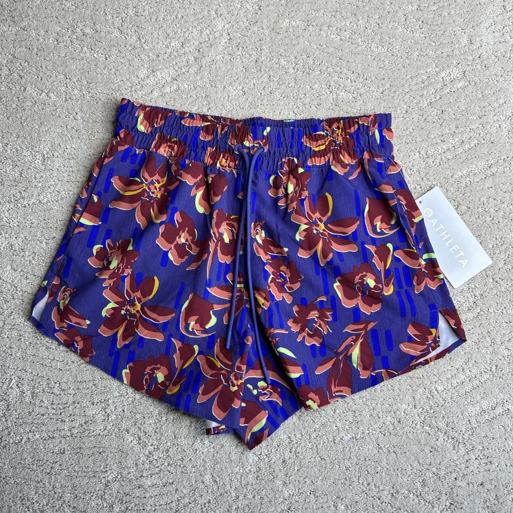 Women's NEW Athleta Crossroads Short Size XS Floral Athletic‎ Drawstring